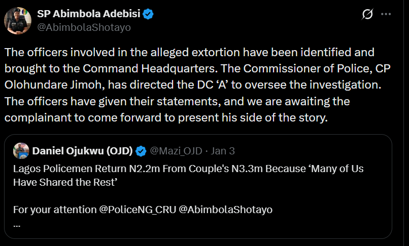 Police probe alleged $2,000 extortion by officers in Ogudu